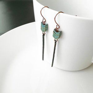 NEW "Lagertha" Stone Earrings (green/blue)